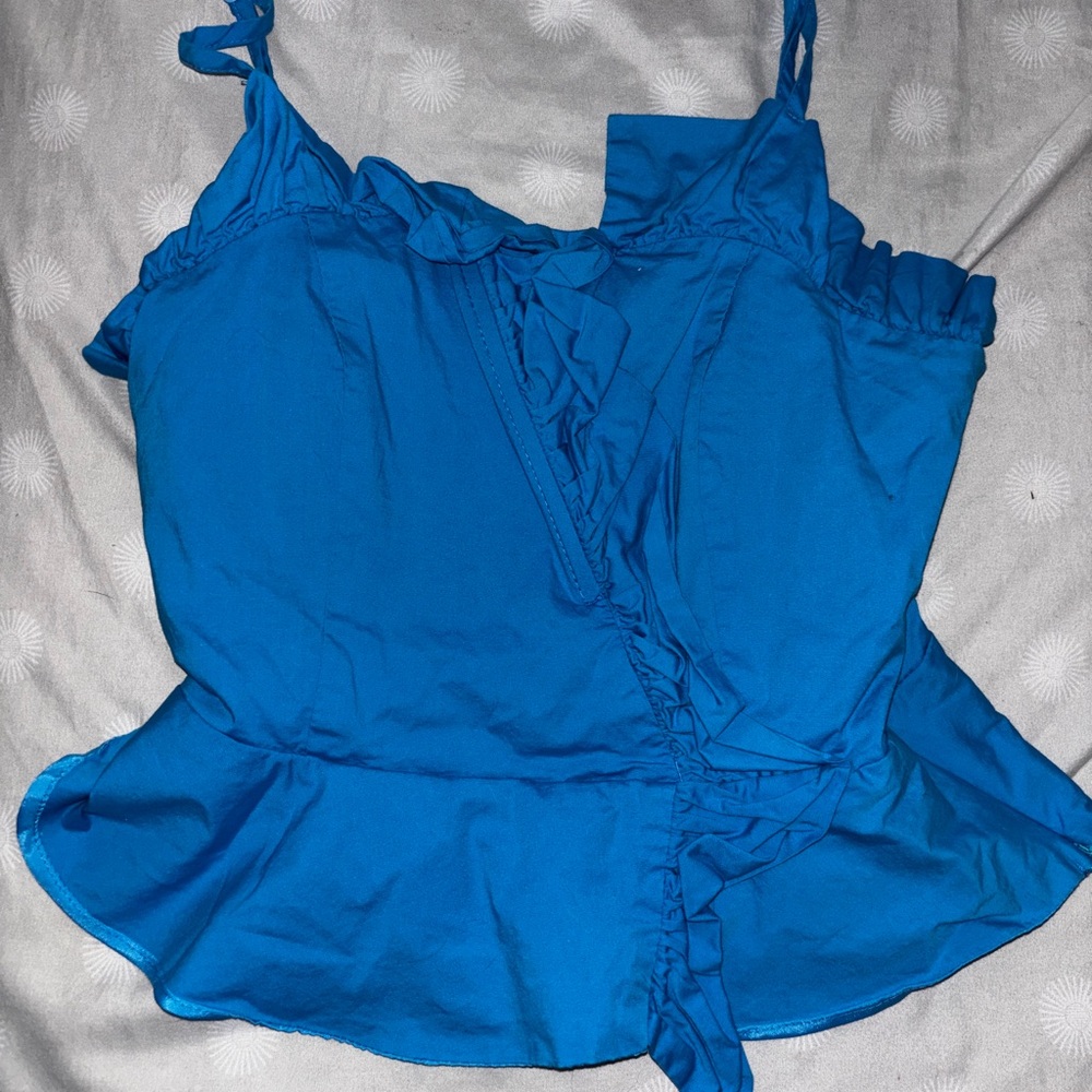 DO+BE Vibrant Blue Ruffled Camisole
